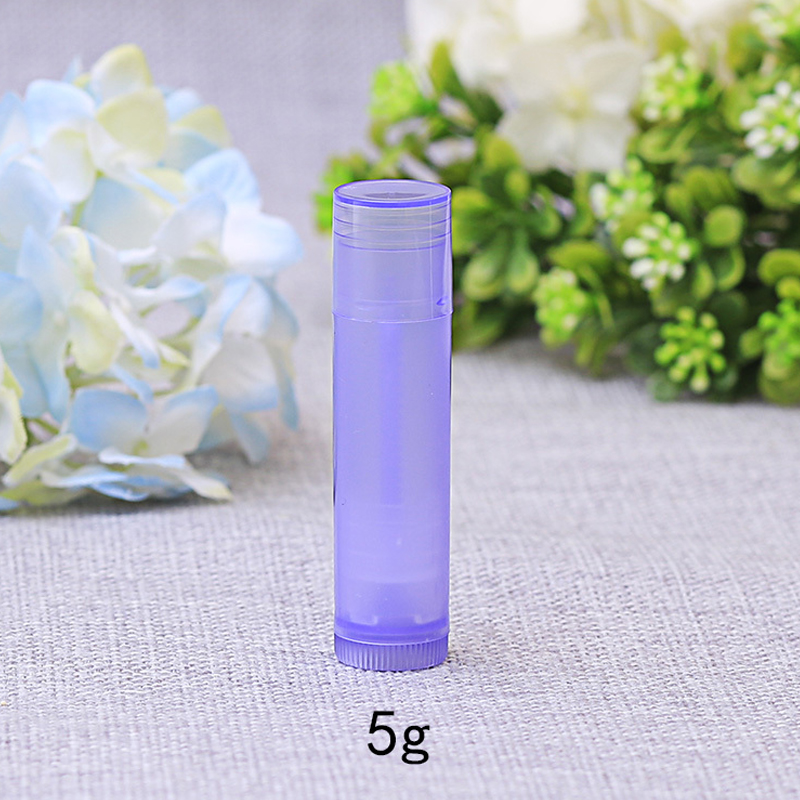 Tubos de bálsamo labial vacíos a granel, 5g, 5ml, con fondo giratorio, envase de bálsamo labial transparente rellenable para maquillaje cosmético DIY, 10 Uds.: plum