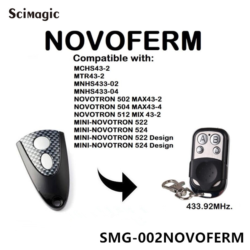 5 stk novoferm fjernkontroll 433.92 mhz rullende kode for novoferm novotron 502 504 max 43-2 garasjeport port fjernkontroll kommandoåpner
