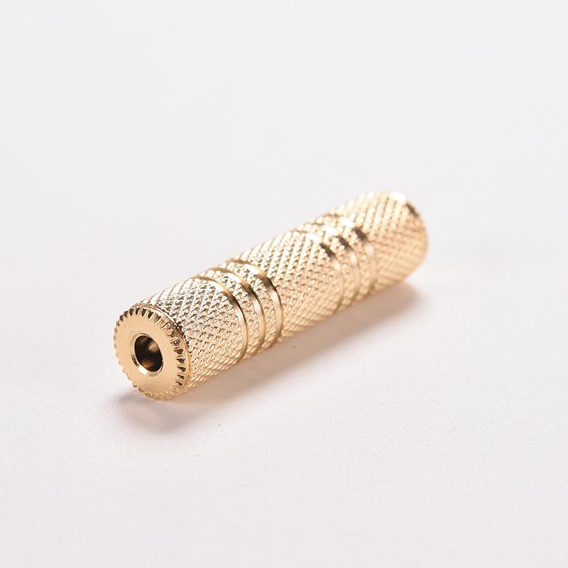 1Pcs Goud Zilver 3.5Mm Vrouw Tot Vrouw Audio Adapter Connector Koppeling Stereo F/F Extension