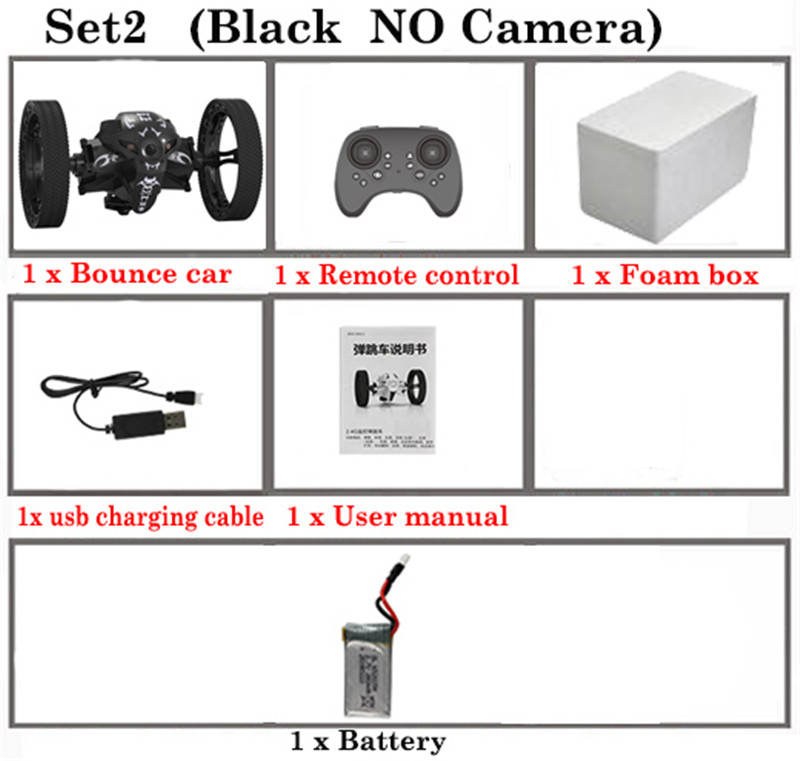 ATTIW C6-YW/C6 2.4G Springen Auto met WIFI Camera Flexibele Wielen Rotatie LED Nachtlampje RC Robot Hoge stunt Auto Bounce Auto: set2