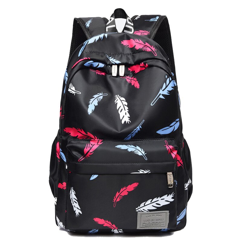 Chuwanglin Rugzakken Voor School Tieners Meisjes Tassen Mode Vrouwen Reizen Rugzak Rugzakken Leuke Animal Print Mannelijke Tas P61005: Red feather