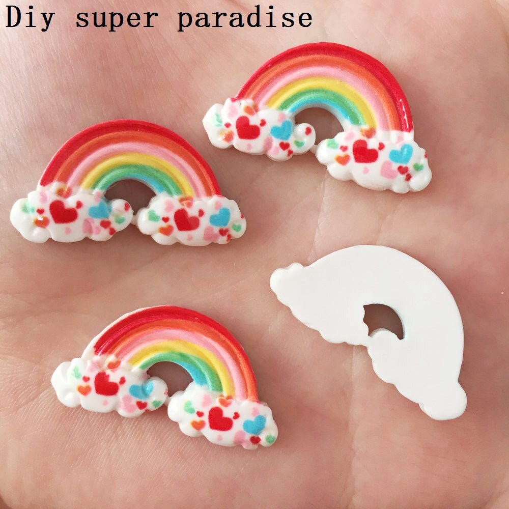 DIY 10 Pcs Resin variety Rainbow Flatback stone child Manual works DIY scrapbook R31: 2
