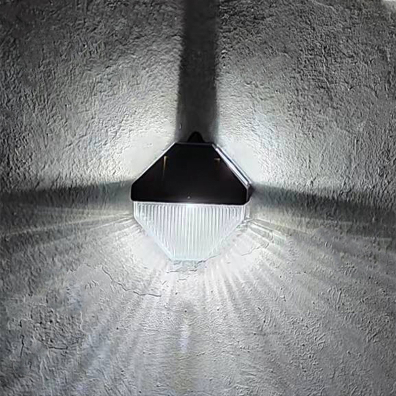 1–6er-Pack Solarleuchten, Veranda-Lampe, Wandleuchten, Dachrinnenbeleuchtung, hochhelle LED, automatische Aufladung, wasserdicht, Veranda, Weg, Zaun, Außenbereich: WHITE / green
