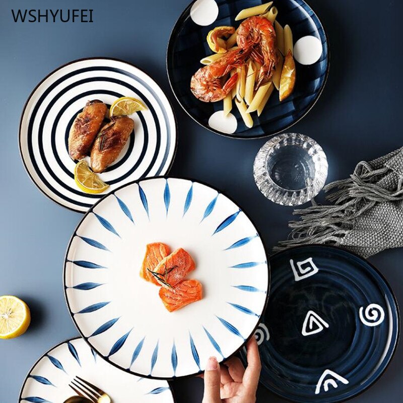 Japanese-style ceramic dinner plate serving dish cake disc western-style steak dish kitchen board snack dish salad bowl