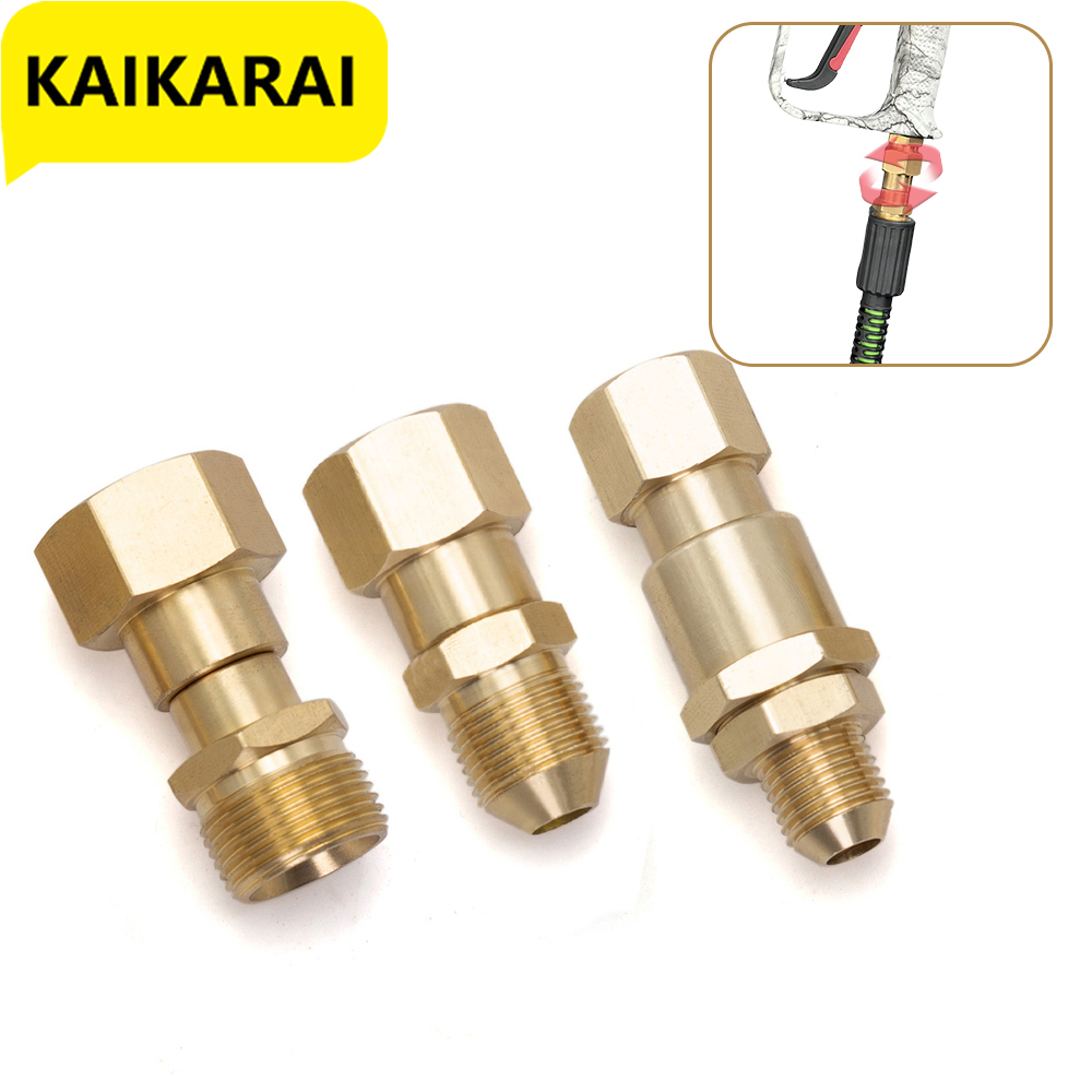 Pressure Washer Swivel Fitting Anti Twist Brass Connector Joint 360° Kink Free Swivel Fitting For Pressure Washer Gun Hose