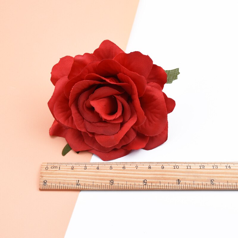 10 stk kunstige blomster til hjemmet bryllup dekoration julekrans brud broche diy håndlavet æske silke roser blomstervæg