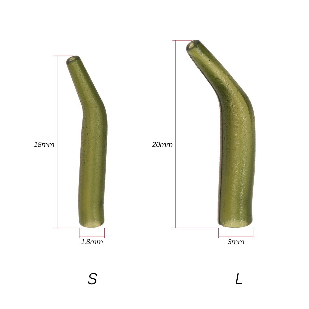 Manchon d&#39;hameçon pour pêche à la carpe,aligneur de ligne, souple, anti-enchevêtrement, pour hair rig, 50 pièces,