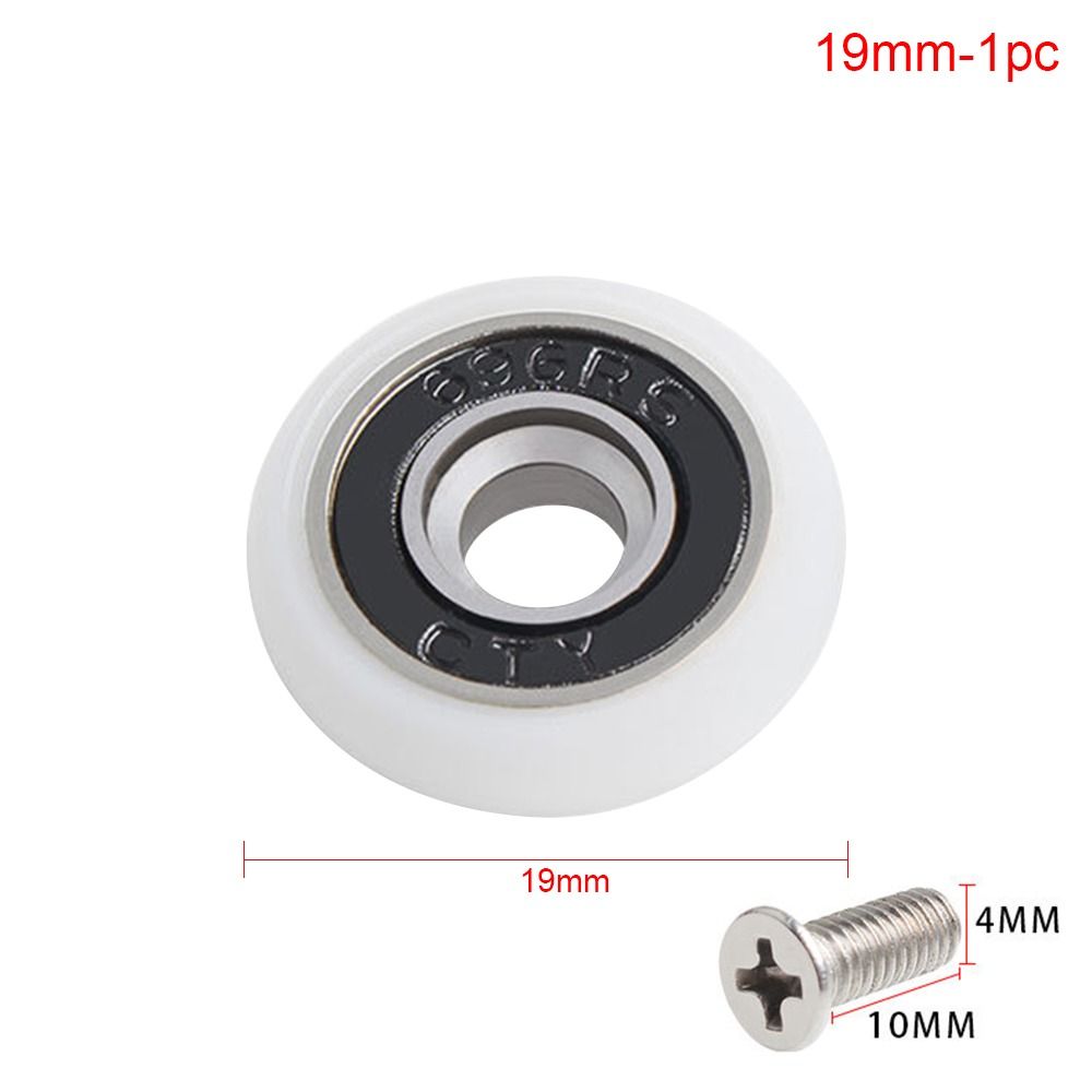 1Pcs/4Pcs 19/23/25/27/29mm Shower Door Roller Fastener Hardware with Screw Runner Wheels Silent Nylon Sliding Door Pulley: Pink