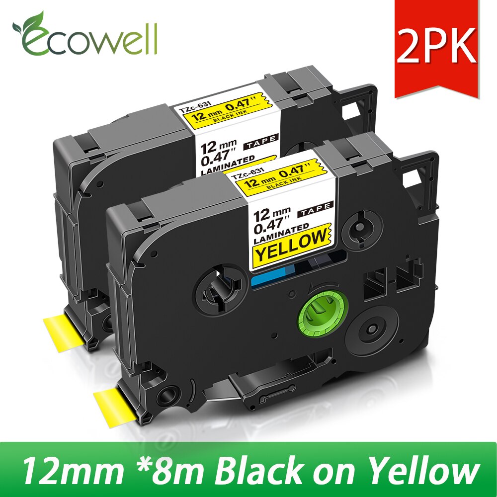 Ecowell Protable Travel Case Business Box Compatible for Brother 231 PT-H110 PTH110 Printer Waterproof EVA Hard Case to outside: 2PK Black on Yellow