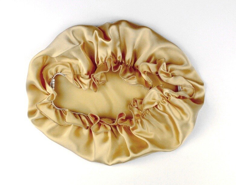 Yifei hårstyling ren silke sovehue kvinde hue sæt kasket 100%  morbær silke natkatte: Grå