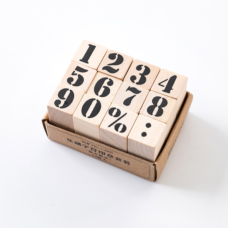 Arabische Cijfers Vintage Schrijfmachine Letters Van Alfabet Houten Stempel Set Hobby Diy Craft 9 Patronen Beschikbaar