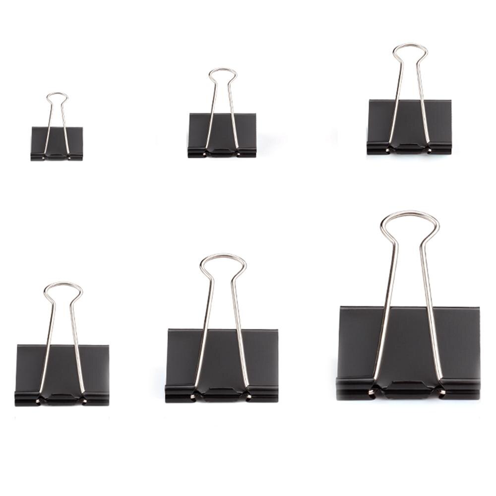 Bindeklemmer papirklemmer assorterede størrelser 100 tæller (sort), x stor, stor