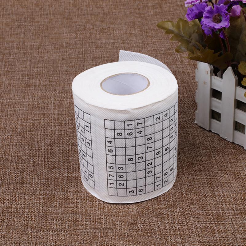 2 couches Durable Sudoku Jeu Wc Sur Tissu Imprimé Rouleau de Papier Hygiénique Bon Jeu de Puzzle Pour Enfants Nouveauté Offre Spéciale