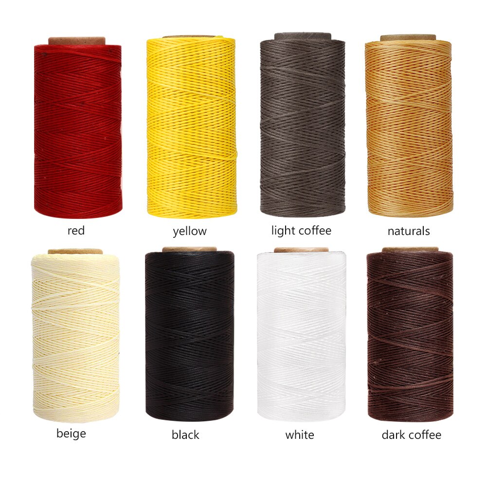 1/6/8/12/16PCS Leather Sewing Waxed Thread Cord 260m Leather Craft String Dacron Line Thread Leather Stitching Tool DIY Material: 8 colors