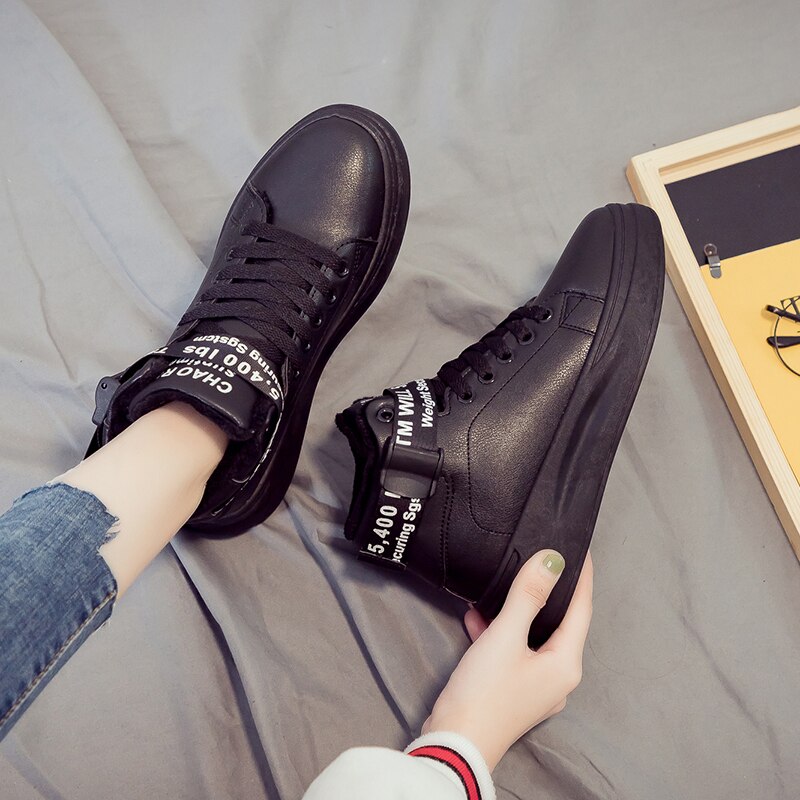 Dames casual schoenen rubber warme trend sneakers loafers winter zapatos mujer damesschoenen wit