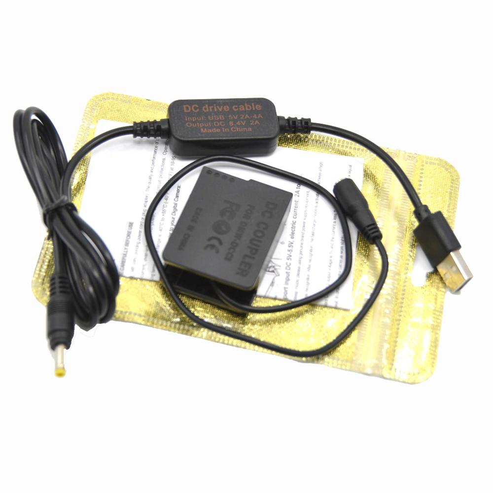 Volledige Decoded Dmw BLC12 Dummy Batterij DCC8 Dc Koppeling + Power Bank Usb-kabel Voor Lumix GX8 FZ2500 FZ1000 FZ300 FZ200 G80 G81 G85