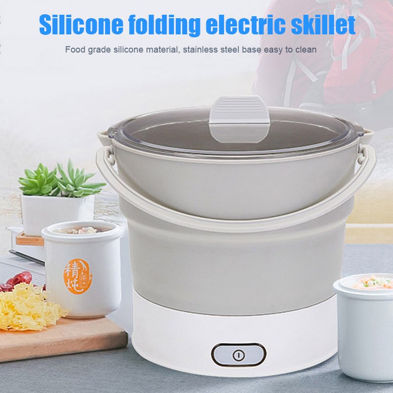 Elkedel 0.8l foldbar el-gryde silikone multifunktion gryde rejse hotel kontor familie tb