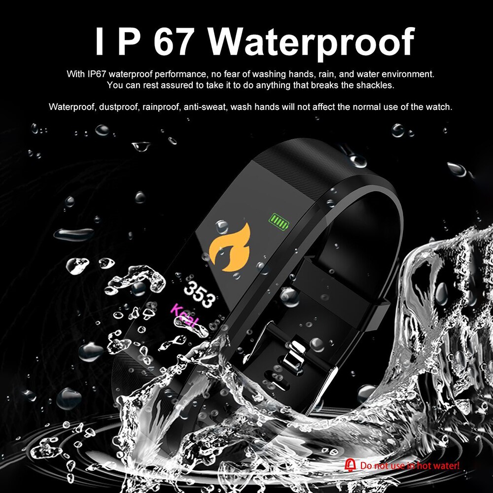 Watechgy Smart Armband Id115 Plus Kleur Screen Sport Stappenteller Horloge Smartband Fitness Traker Bluetooth Waterdichte Slimme Band