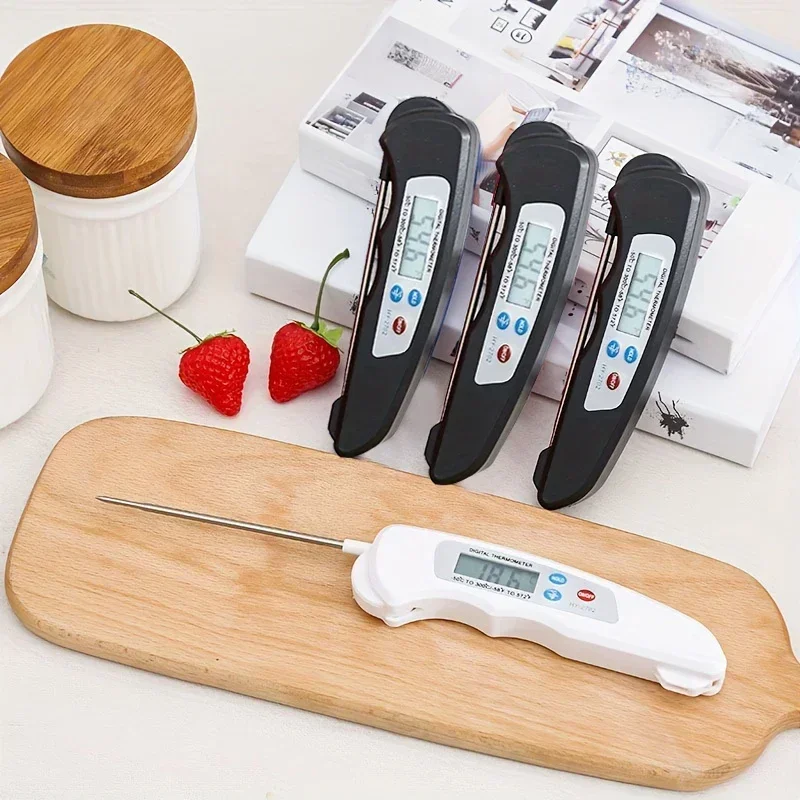 Opvouwbare vleesthermometer - magnetische roestvrijstalen voedselsonde, waterdichte digitale kookthermometer voor barbecue- en keukengebruik