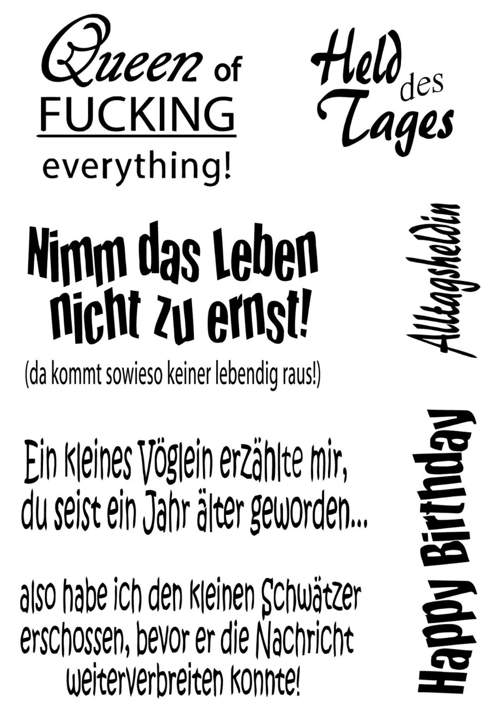 German word stamp Clear Stamp for Scrapbooking Transparent Silicone Rubber DIY Photo Album Decor R02