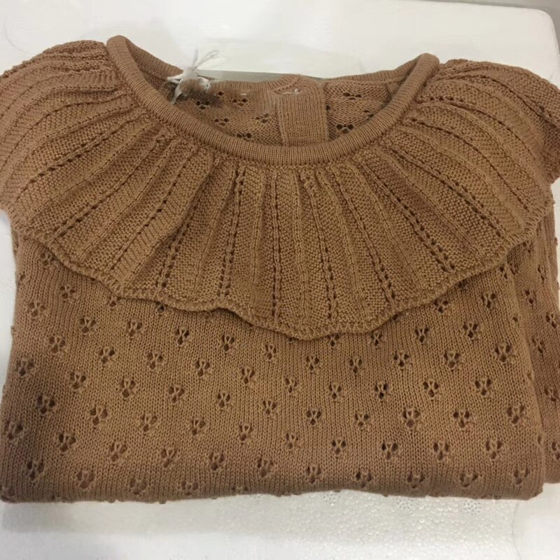 En Stock automne enfant en bas âge fille pull vêtements d'hiver évider doux tricoté pull noël bébé vêtements haut chandails