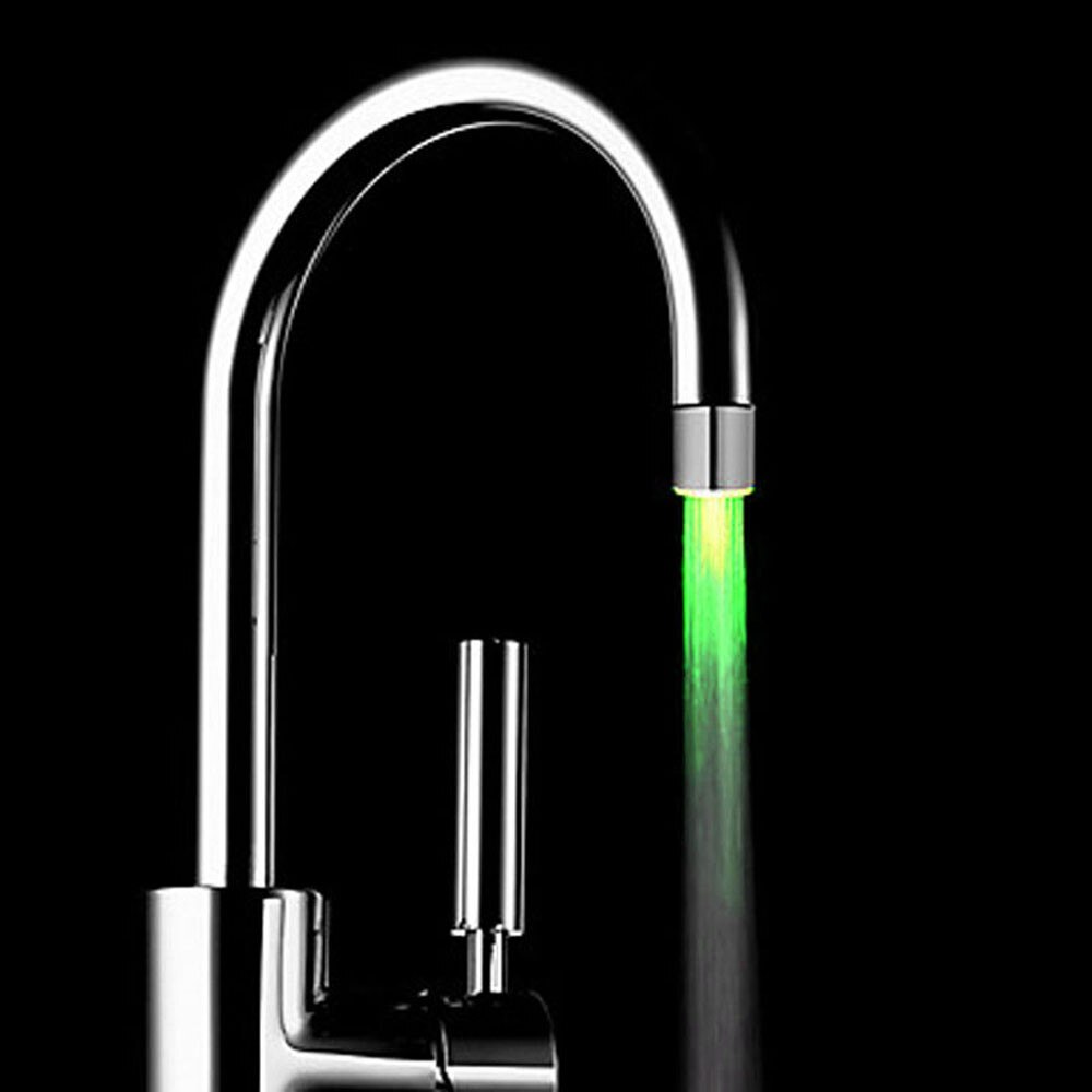 Led Temperature Sensitive 3-color Light-up Faucet Kitchen Bathroom Glow Water Saving Faucet Aerator Tap Nozzle Shower Bathroom