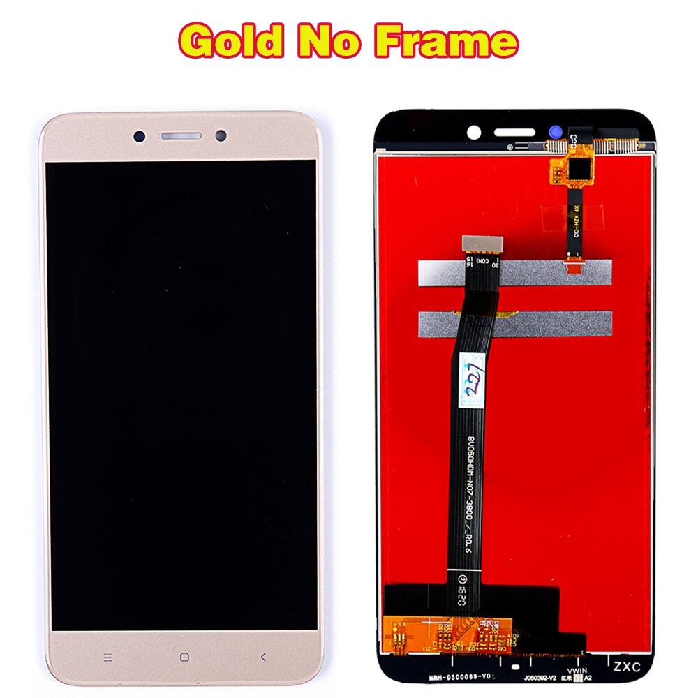 Fansu Aaa Ips Lcd Display Voor Xiaomi Redmi 4X 5.0 Inch Digitizer Vergadering 1280*720 Frame Touch Screen Voor redmi 4x Lcd: Gold Without Frame