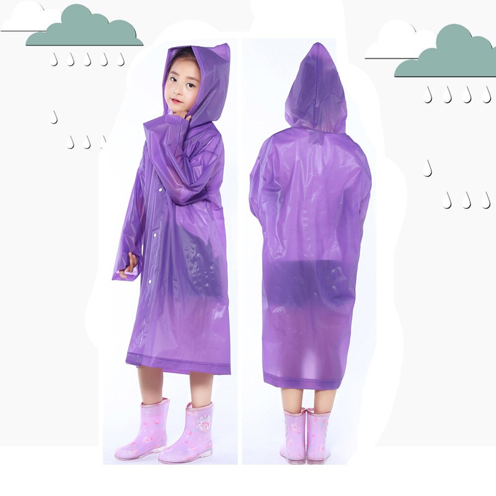 1PC Portable Reusable Raincoats Children Rain Ponchos For 6-12 Years Old Cartoon Raincoat Kids Children Windproof Rain Coat