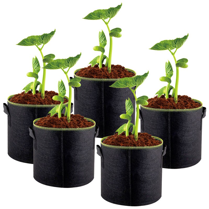 5 stuks vilten planten kweekzak groente bloem aardappel pot container tuin plantmand boerderij thuis kweekzakken 5/7/10 gallon