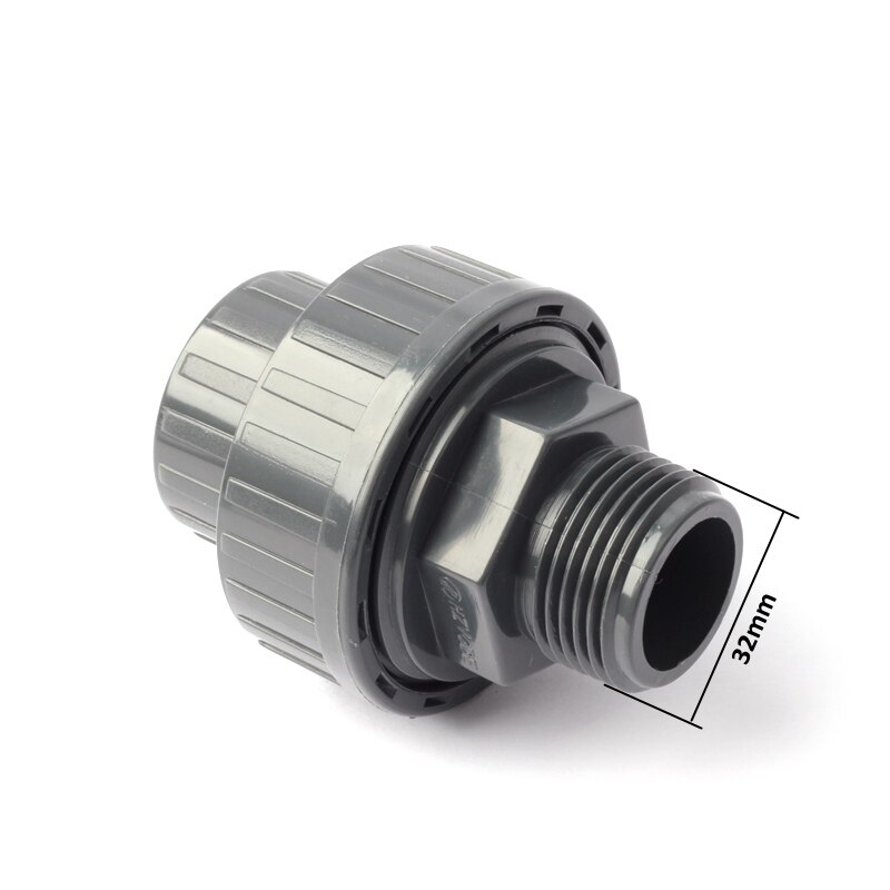1pc Plastic PVC 1 inch Male Thread 32mm Union Water Pipe Connector Plastic Tube Adapter Garden Irrigation Fittings 1 inch Parts