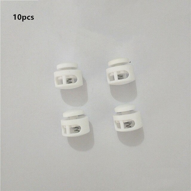 50 stücke Multi Farben Kunststoff Paracord Schnürsenkel Schnur Schloss Klemme 2 See Umschalten Clip Stopper Schnürsenkel Schnur Schnallen Teile Zubehör: 10Stck Weiß