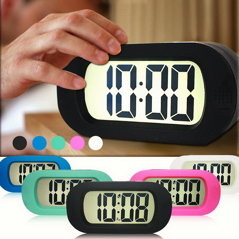 LED Digital Alarm Clock with Calendar Snooze Backlight Display for Home Office Travel Table Clock Kids Electronic Desktop Clocks