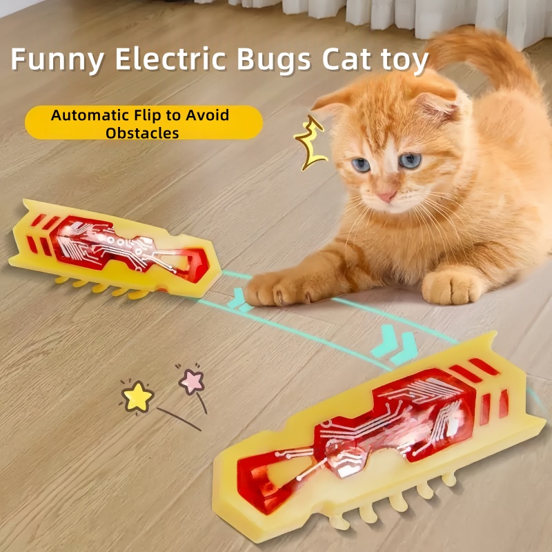 Engraçado minhocas elétricas brinquedos para gatos escape automático mini robô bug vibração inseto brinquedos para gatos bateria operado barata joaninha