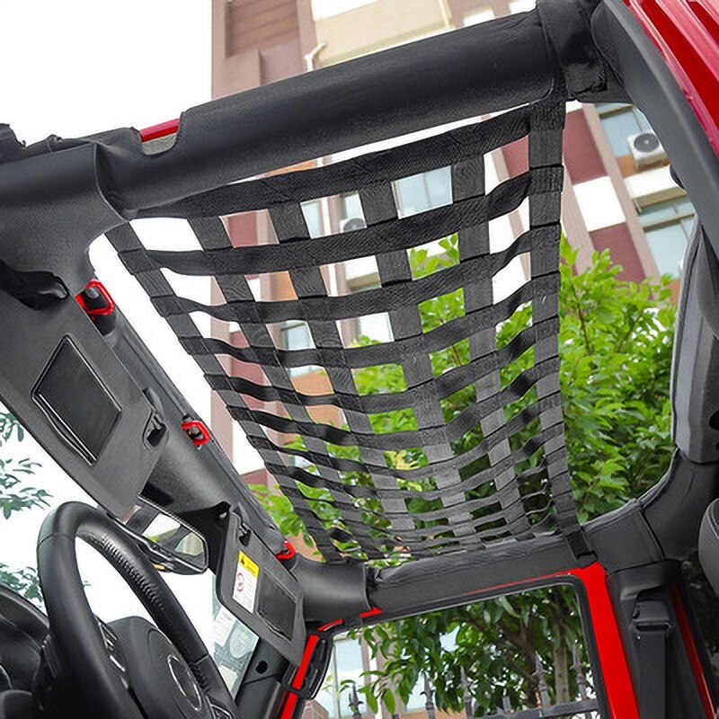 Multifunction Retrofit Mesh Cargo Auto Car Roof Storage Net Tail Box Net Net Accessories for Jeep Wrangler TJ JK
