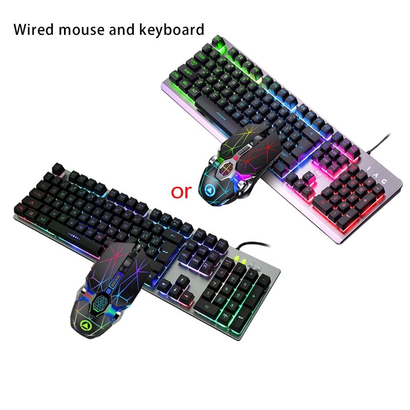 104Keys RGB Aluminum Alloy Gaming Keyboard and RGB Gaming Mouse Set