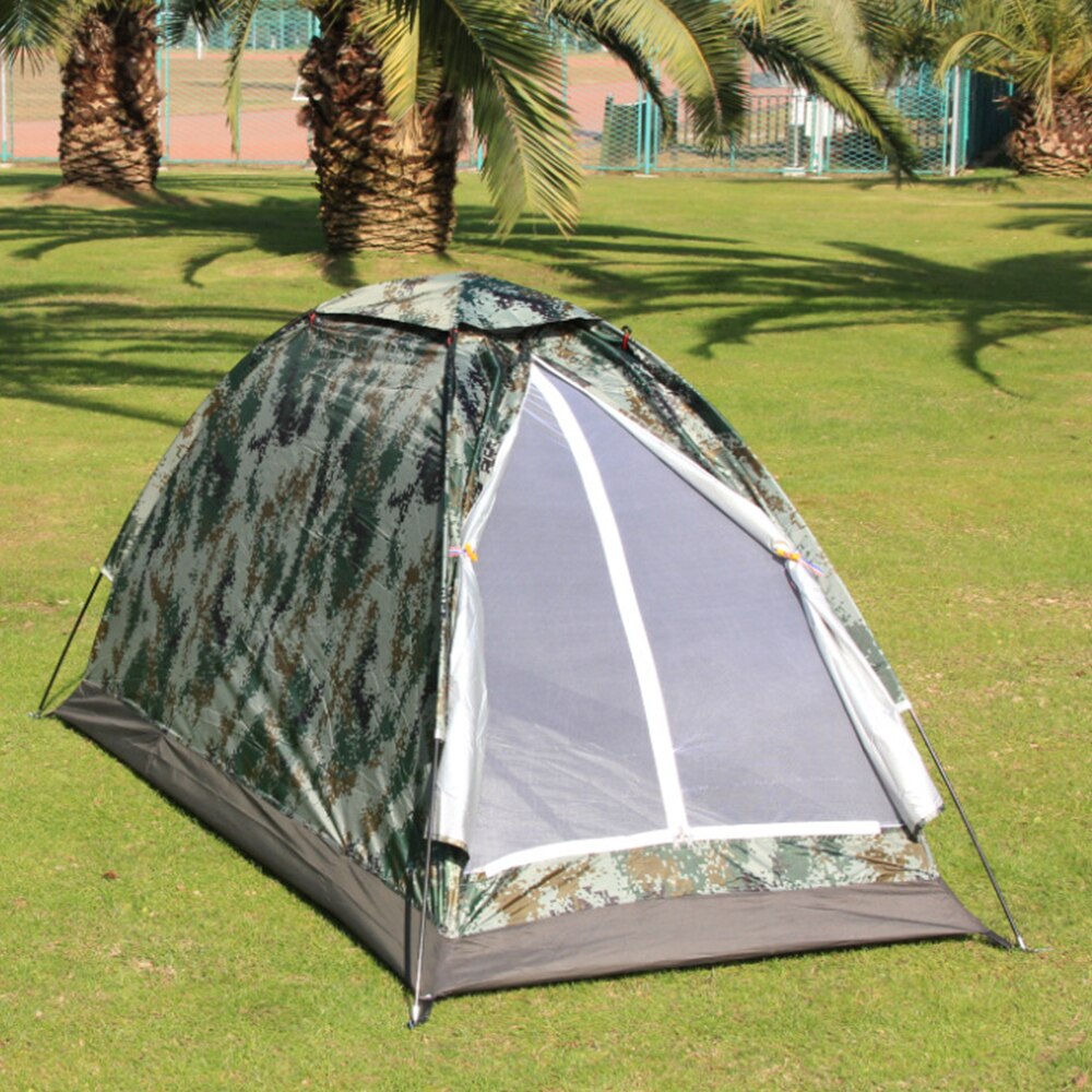 Vandtæt campingtelt digital camouflage pu polyester stof enkeltlagstelt til udendørs rejsevandring 200 x 100 x 100cm x336d