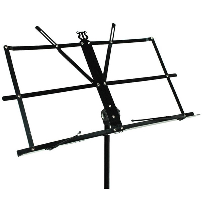 Suporte dobrável do ferro da música da folha com saco (cor: preto)