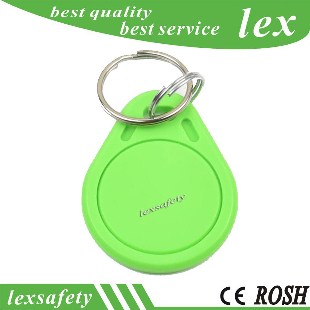 100 pçs/lote hf m1 f08 keyfobs 13.56 mhz iso14443a rfid ic freqüência chaveiro fm1108 cartão passivo botão de controle acesso: Green