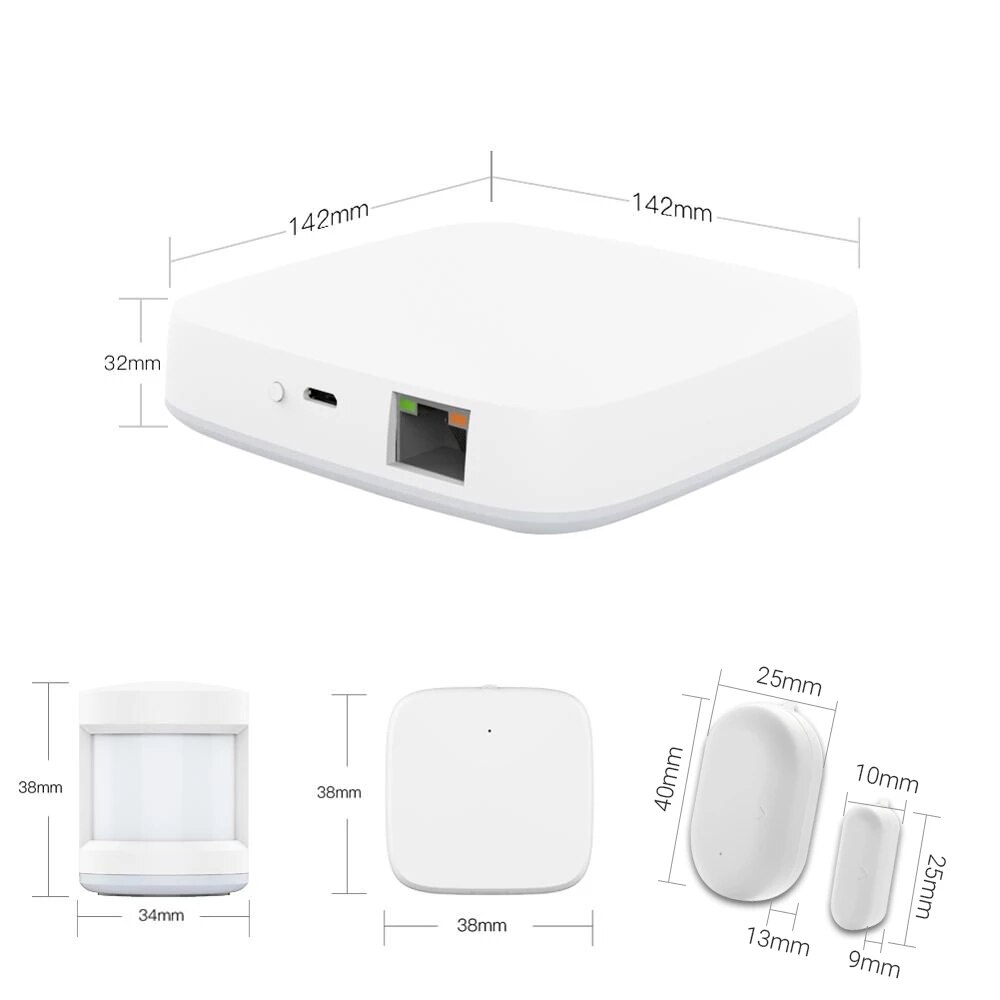 Tuya zigbee smart gateway hub hjemmeautomation scene sikkerhedsalarmsæt pir dør & vindue temperatur & fugtighedssensor smart life