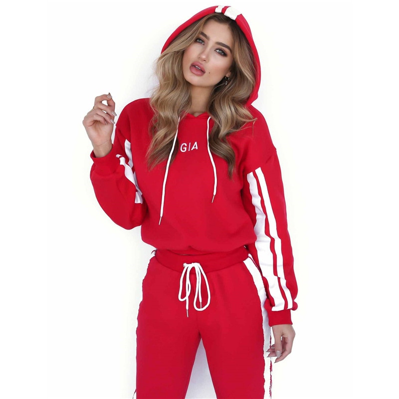 ZOGAA Vrouwen Trainingspak 2 Delige Set Casual Sportswear Hooded Sweatshirt Tops en Broek Tweedelige Sets Vrouwen Outfits