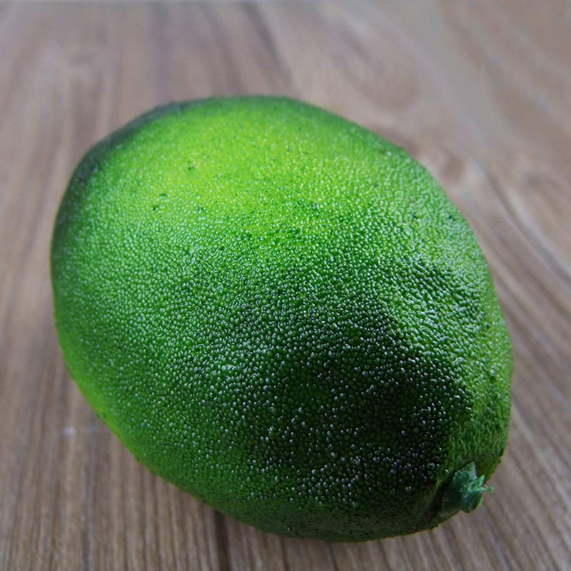 Kunstig fersken frugt simulation citroner frugt hjem køkken shop bordindretning: Grøn citron