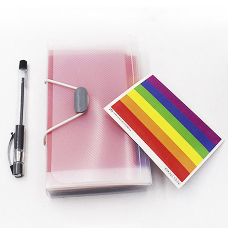 Rainbow Color A6 Document Bag Cute Mini Bill Receipt File 13 Grids Pouch Folder Organizer Holder Office Supply