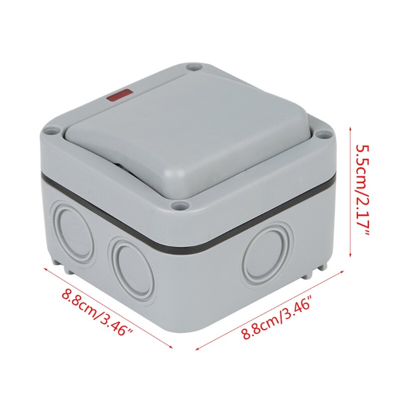 MP12 Wall Switch Outdoor Waterproof Dust-proof Wall Switch Socket for Garden Courtyard Lawn Garage Accessories