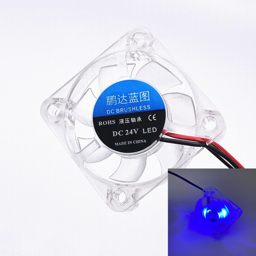 Dc 4010 40X40X10Mm Blauwe Led Light Koelventilator Dc 5V 12V 24V pc 3D Printer Koelventilator 2pin