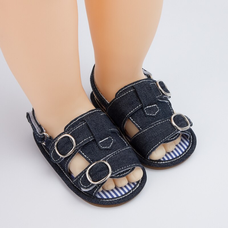 Baby Sandalen Meisjes Jongens Zomer Buiten Schoenen Rubberen Zool Platte Infant Babyschoenen Baby Crib Schoenen 2 Kleuren 0-18M