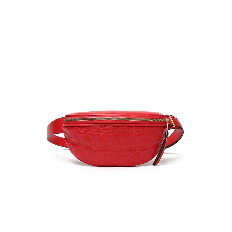 Retro Unisex mujer hombres cintura bolsa riñonera PU bolsa cinturón monedero pequeño teléfono llave bolsa Rojo Negro cintura paquetes: Rojo