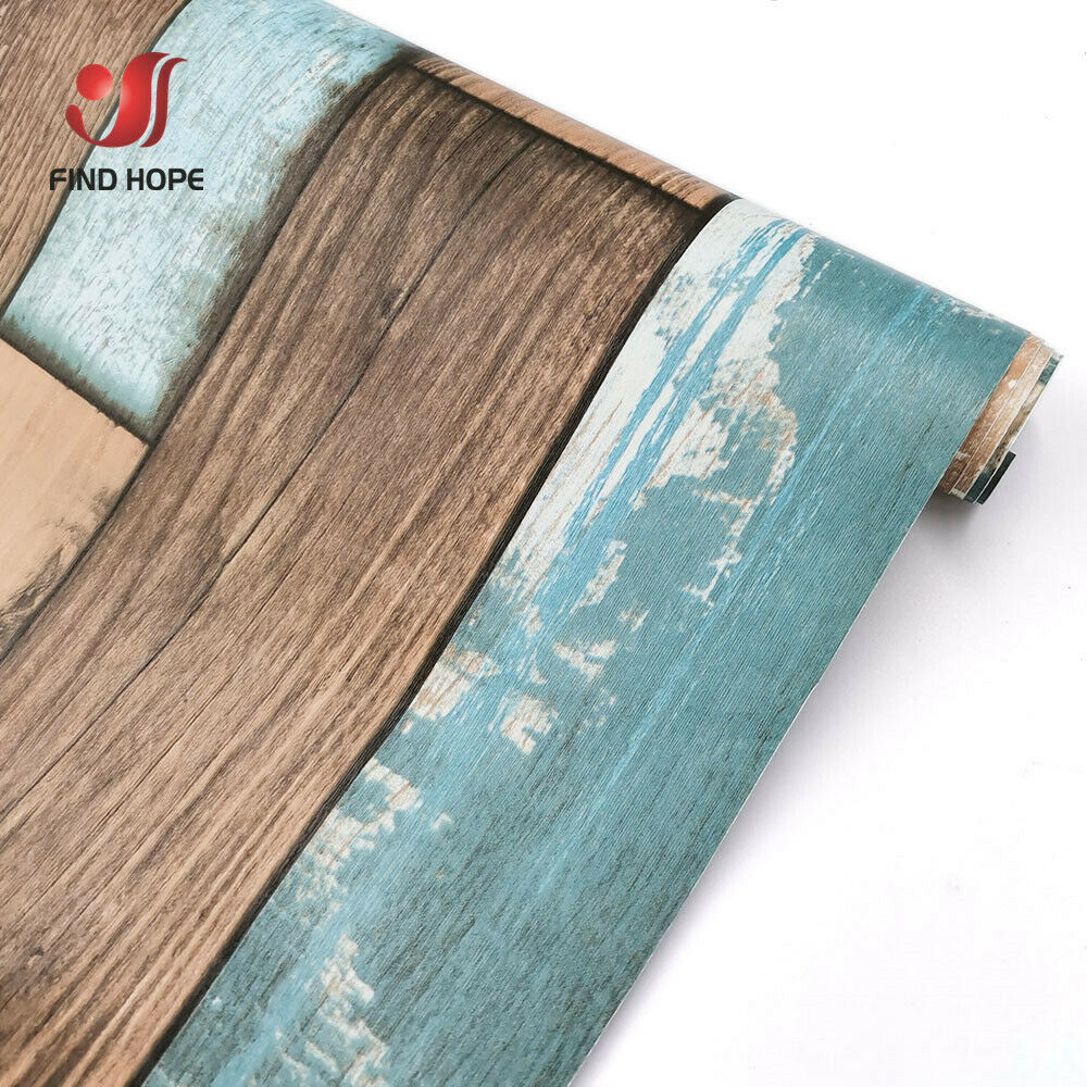Home Decor 3D Pvc Houtnerf Muurstickers Contact Papier Behang Rustieke Effect Zelfklevende Meubels Keuken Sticker Kamer: Rusty wood grain