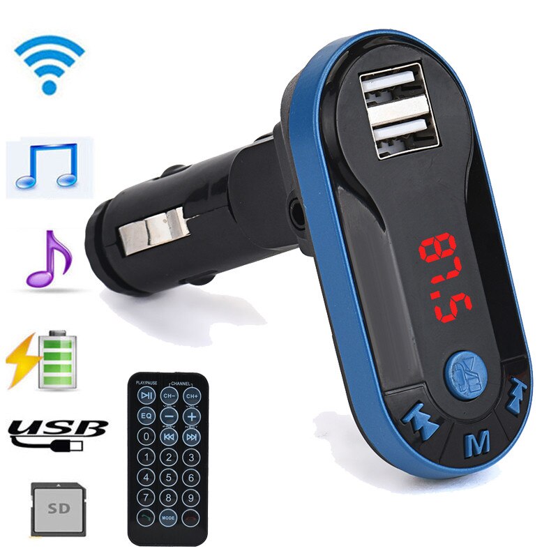Bluetooth Wireless FM Transmitter MP3 Player Handsfree Car Kit USB TF SD Remote USB input TF Card Music HandFree Car Kit
