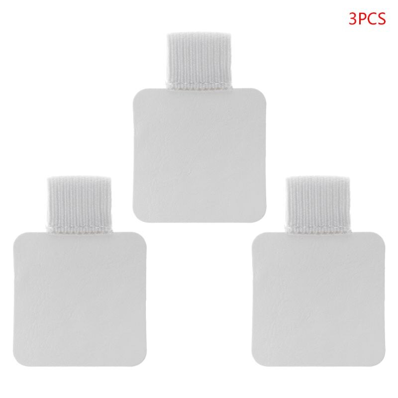 3pcs Square Self-adhesive Leather Pen Clip Pencil Elastic Loop For Notebooks Journals Clipboards Pens Holder: white