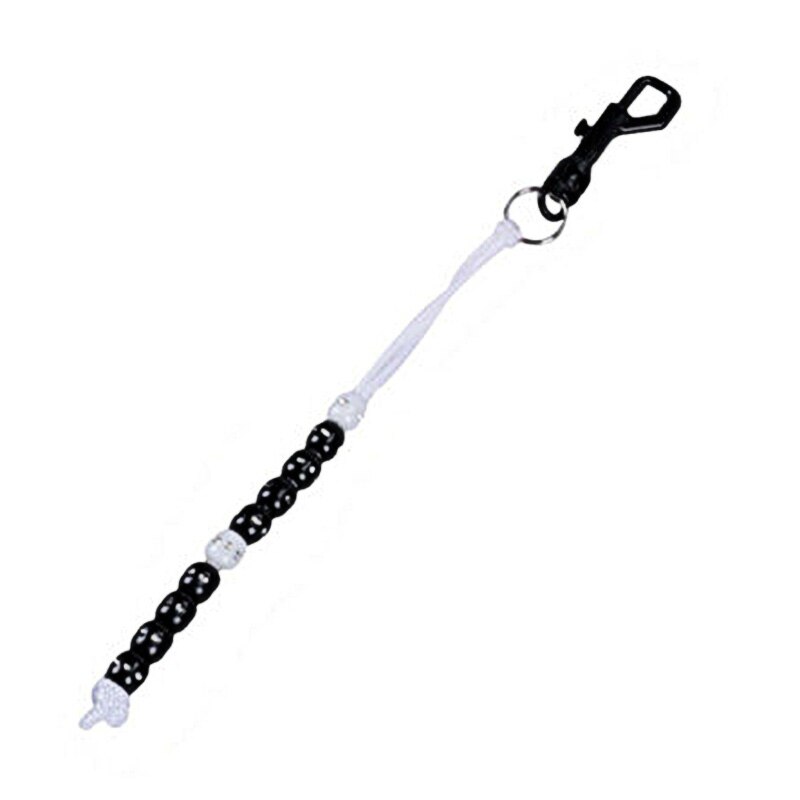 Plastic Golf Bead Stroke Counter Braid Cord Score Tellen Met Clip Teller: WHITE